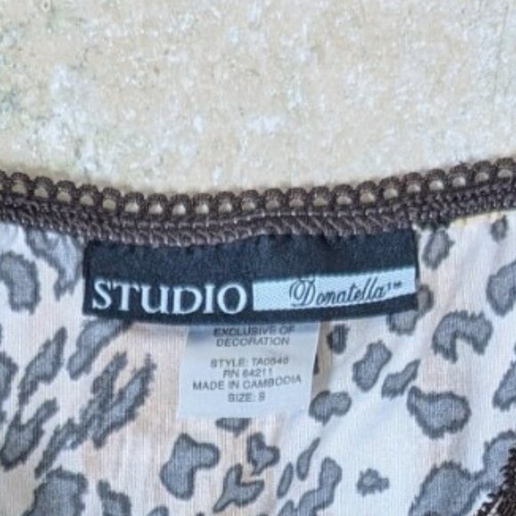 Womens‎ Size Small 2 Pc Babydoll Cami & Shorts Pajama Set Leopard Vintage Retro - Picture 10 of 16